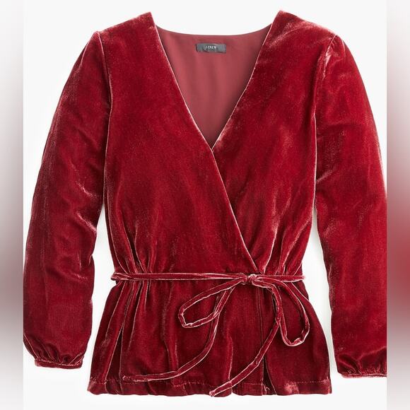 J. CREW‎ Faux Wrap Top Drapey Velvet - Picture 2 of 7